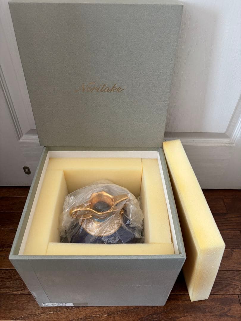 Noritake 美術品 花瓶 瑠璃金彩葡萄盛 52922 希少品 共箱付 美品