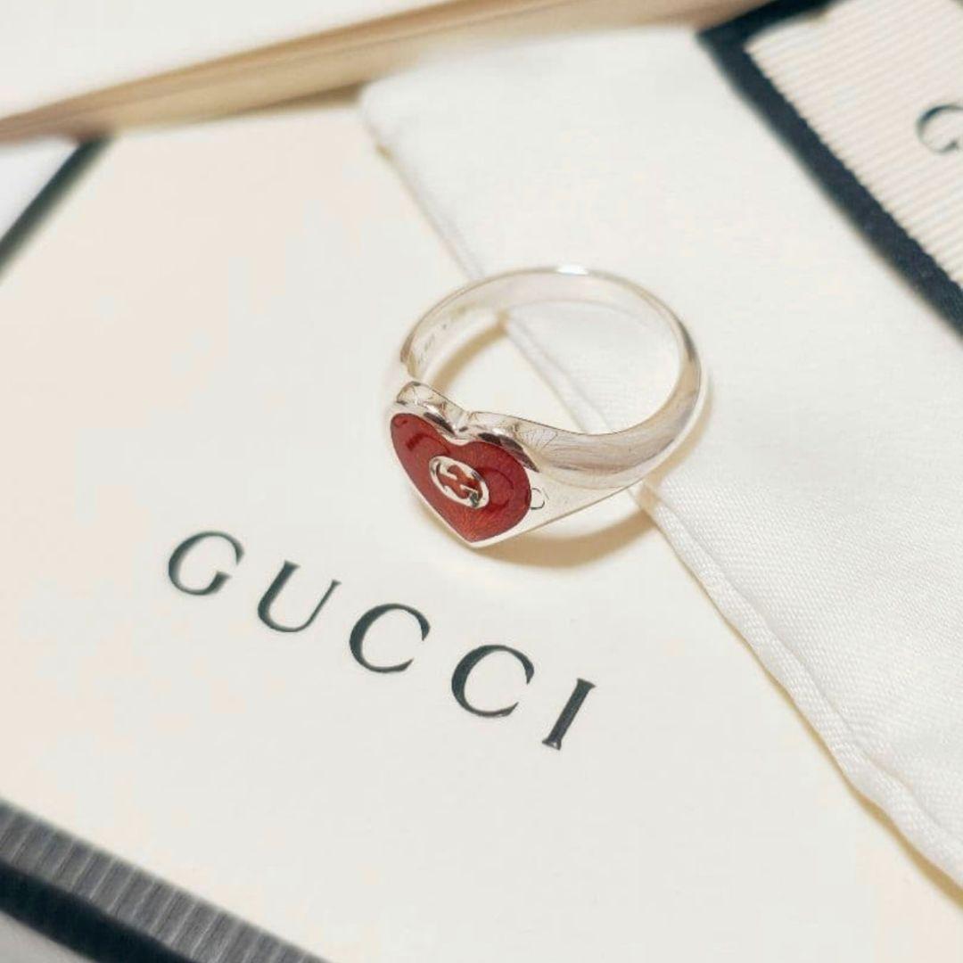 【未使用✨】GUCCI リング ハート インターロッキング 8号