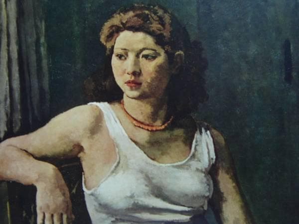 寺内萬治郎、窓際、800部限定大判画集画、新品額装、状態良好