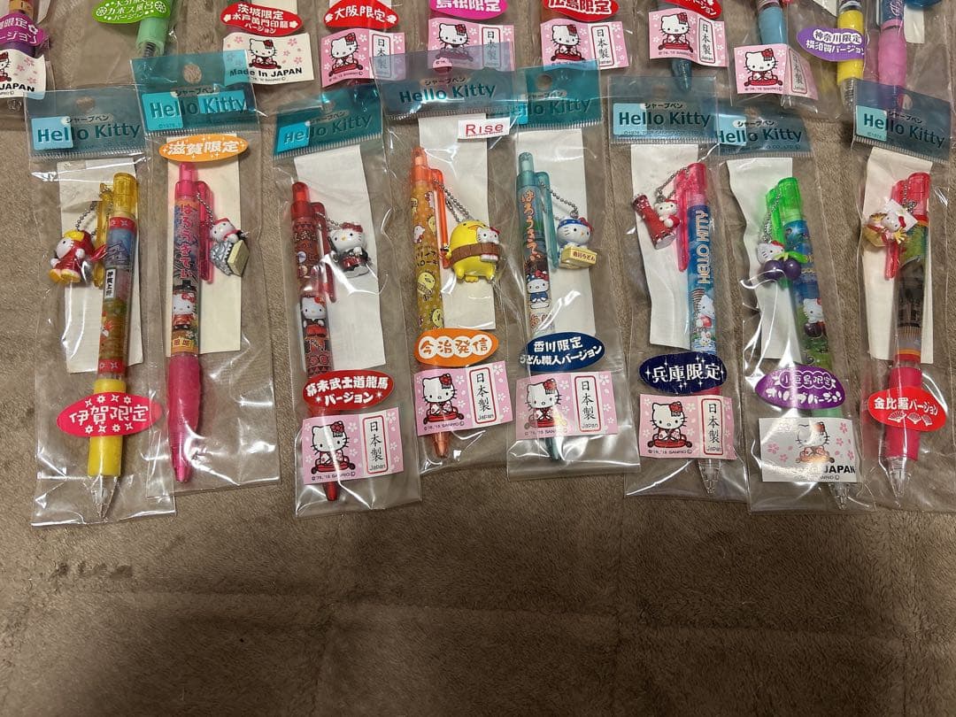 ご当地キティボールペン 、シャーペン19本セット・ストラップ42本
