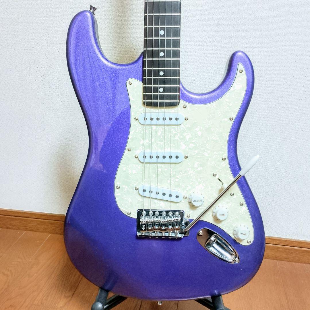 美品　Mavis　ストラトキャスタータイプ　エレキギター　メタリックパープル 美品⭐︎Mavis ストラトキャスタータイプ エレキギター メタリック