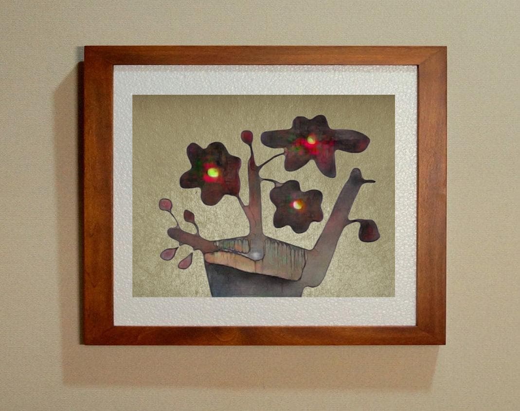 絵　【赤い実を運ぶ鳥さん】