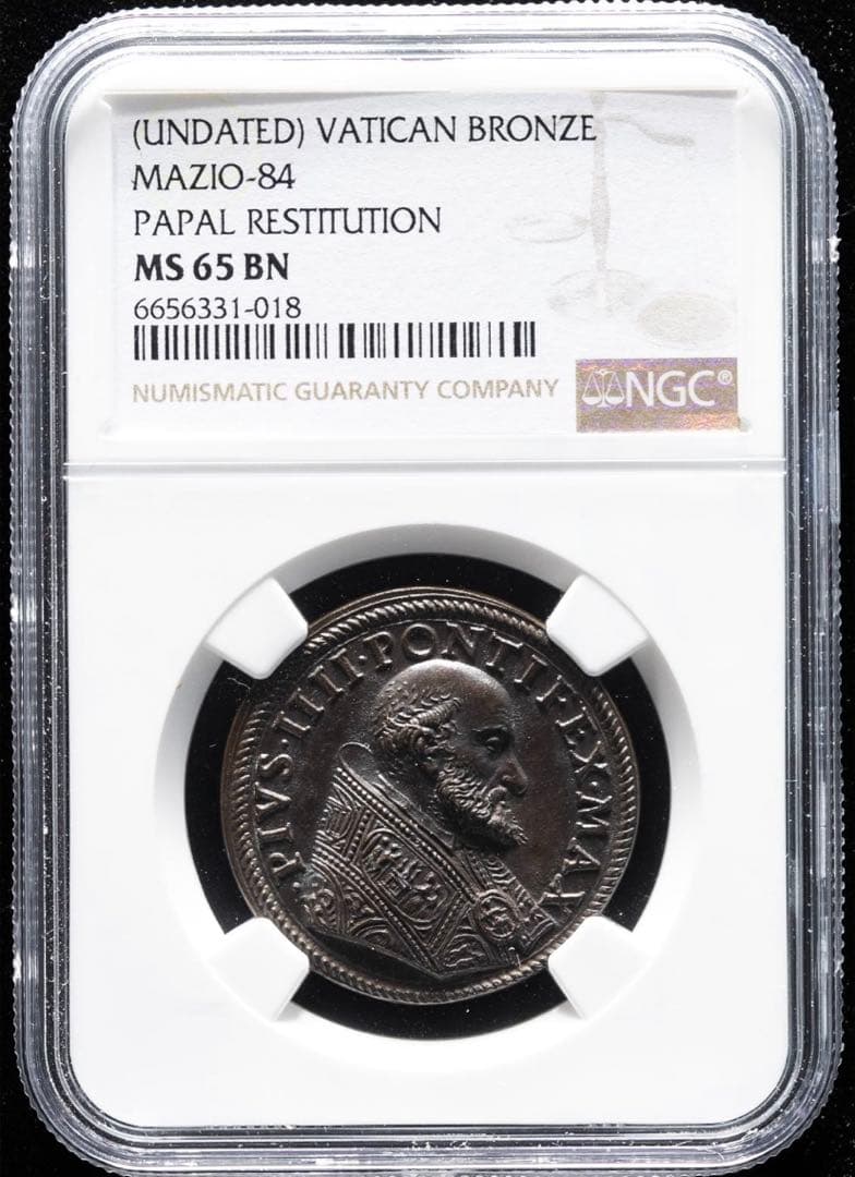 NGC TOP POP教皇ピウス3世 ブロンズメダル 1820年 バチカン ブロンズ