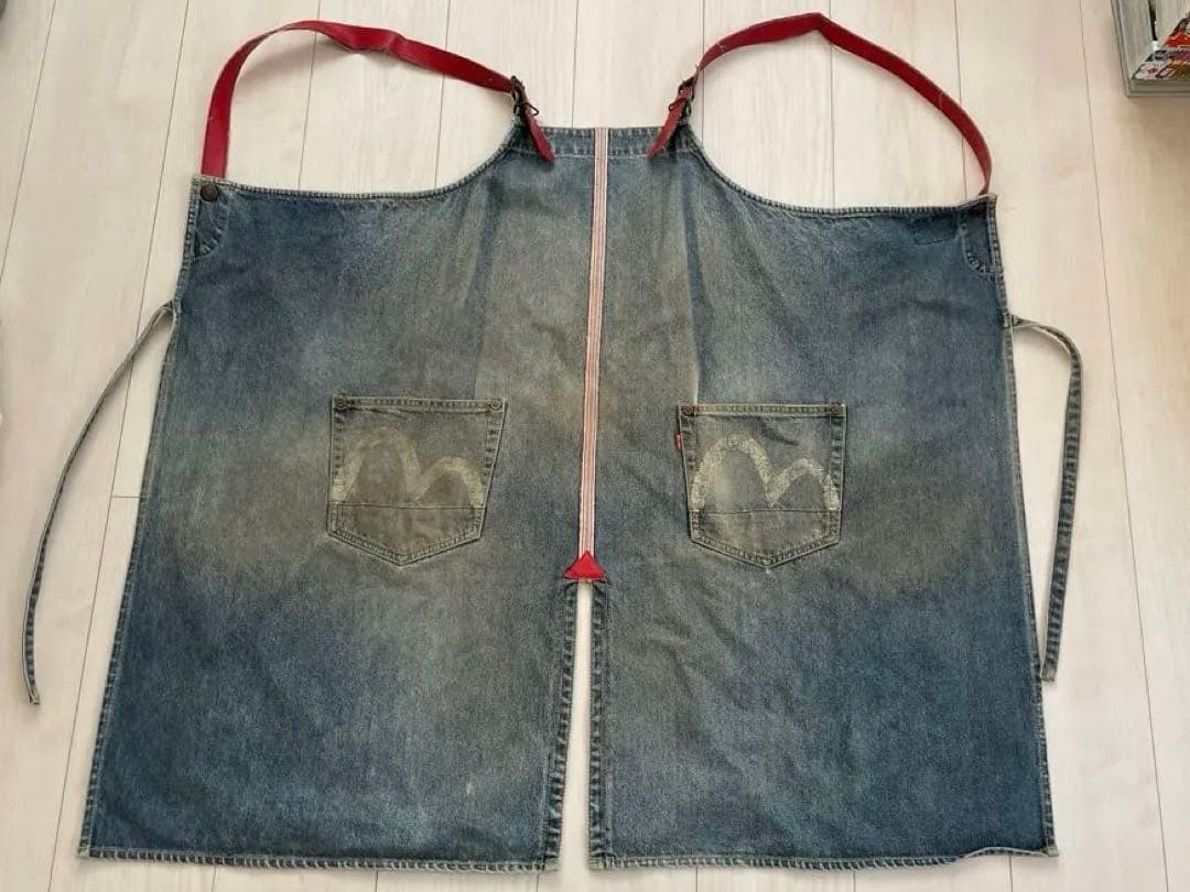 evisu デニムエプロン 前掛け インディゴ　ビンテージ（エヴィス エビス）