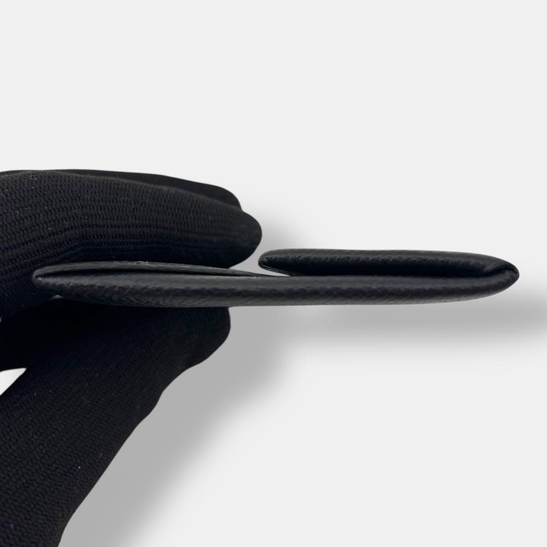 美品 エルメス バスティア ケース ブラック レザー T刻印 箱付き