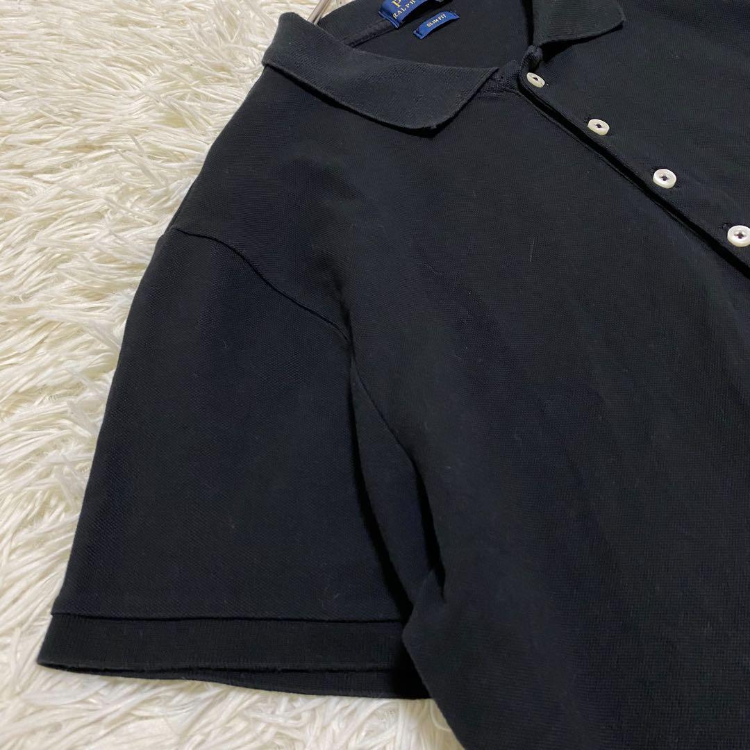 【極美品✨】ポロラルフローレン スリムフィットストレッチポロシャツ 現行 黒XL