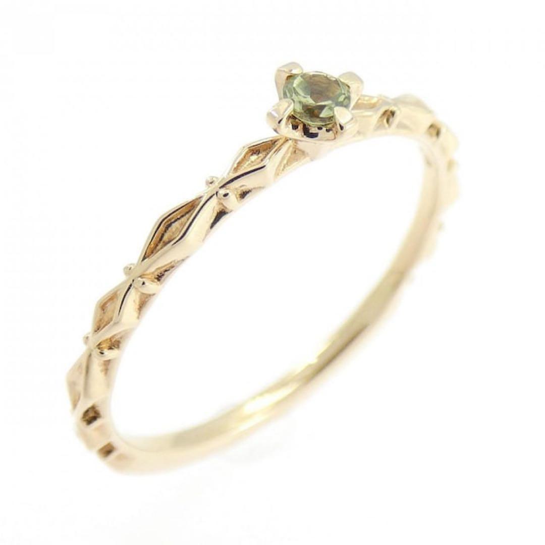 ageteアガット ペリドット ピンキーリング 2号