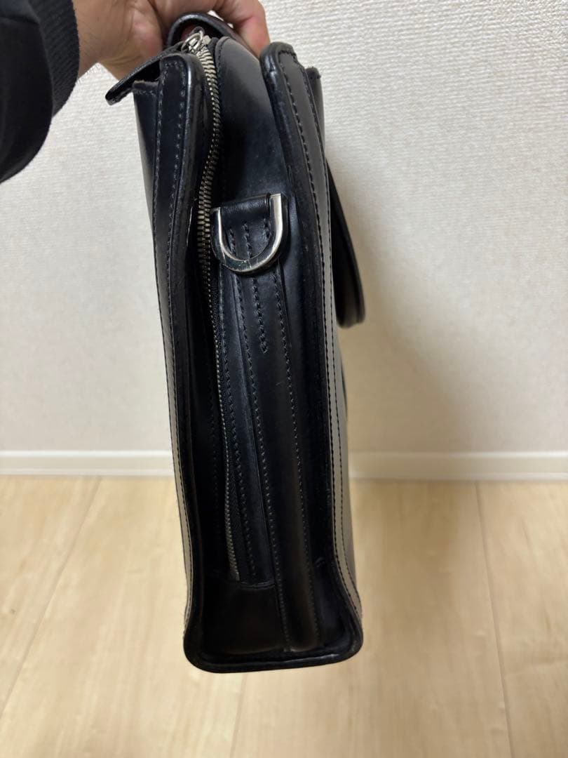 万双　ブライドル　シングル天ファスナー　黒　ブリーフケース　ビジネスバッグ