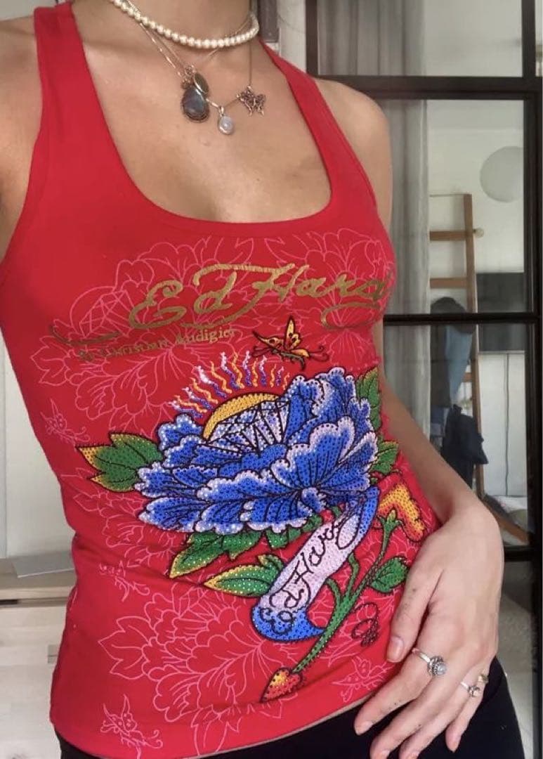 Ed Hardy ストーン ロングタンクトップ