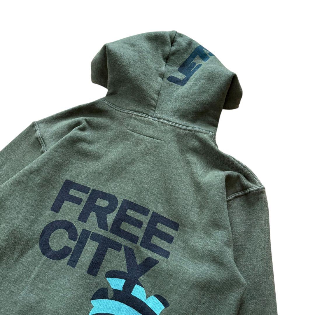 USA製 FREE CITY フリーシティー ジップパーカー 木村拓哉 グリーン