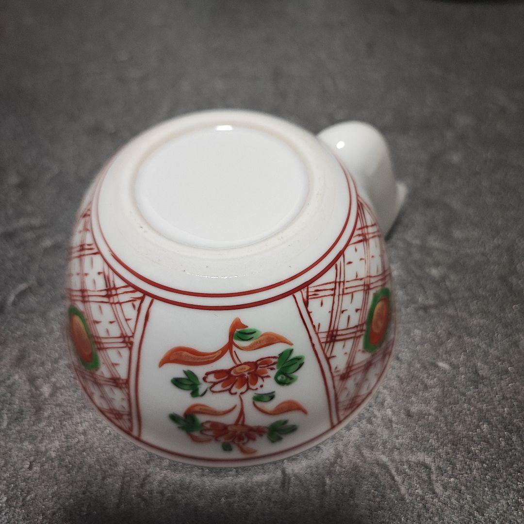 煎茶道具 有田 宝瓶 玉露 小茶器7点セット グリーン玉赤絵 金彩 仙