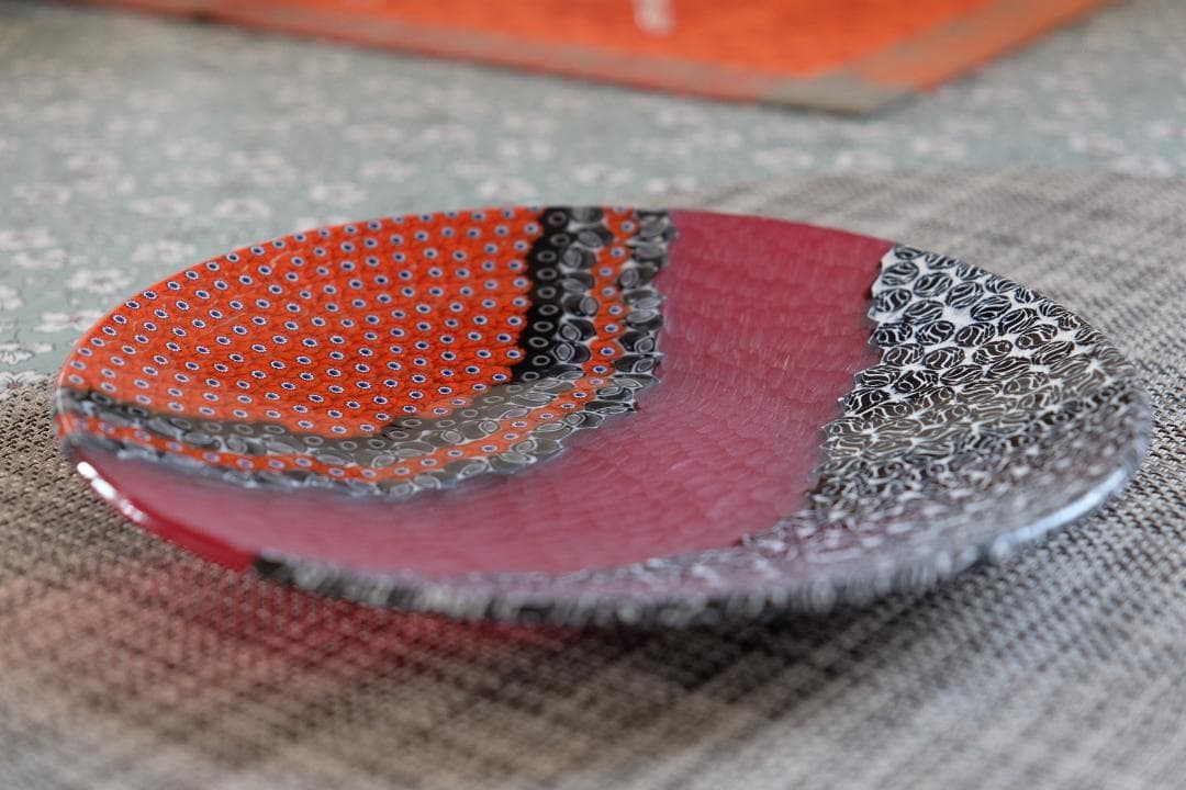 ベネチアングラス ミルフィオリ プレート ムリーニ ガラス 江波冨士子