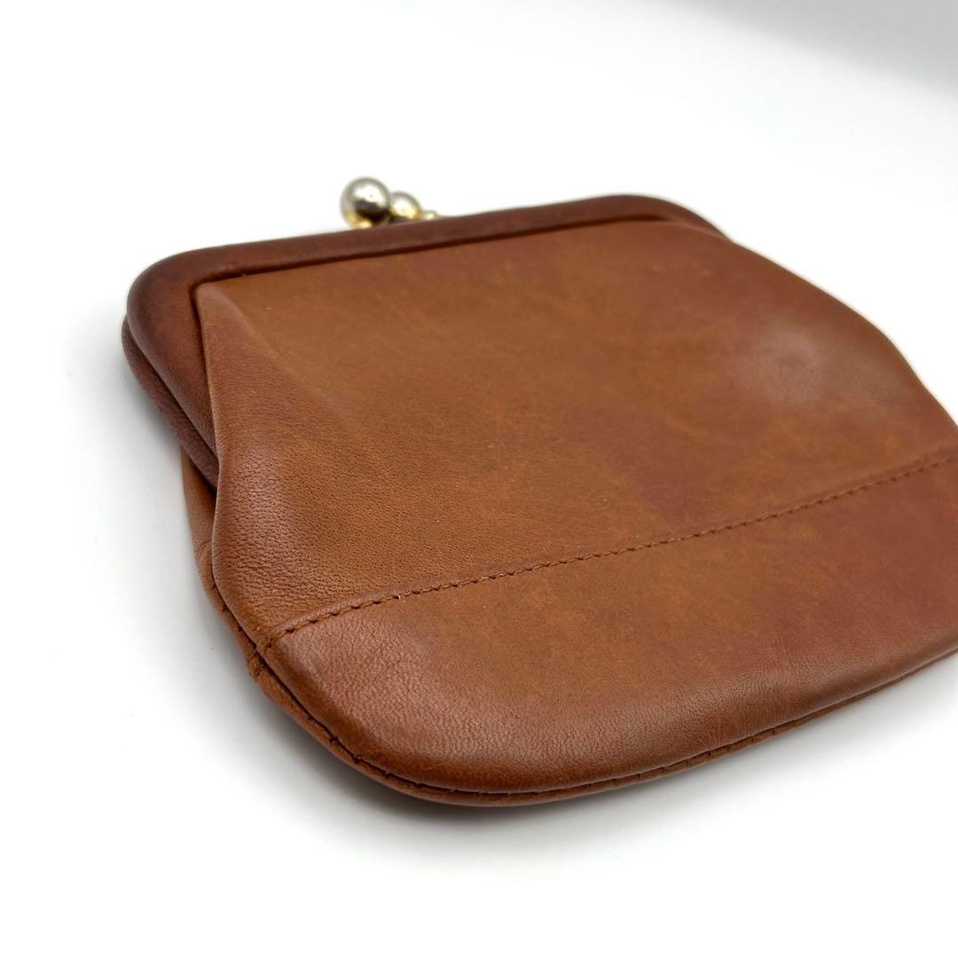 オールドコーチ ケース レザー がま口 ブラウン