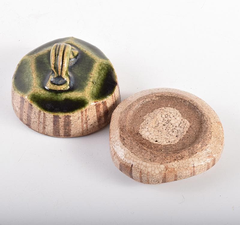 茶道具 織部焼 はじき織部 香合 極め箱 M R4917 - メルカリ