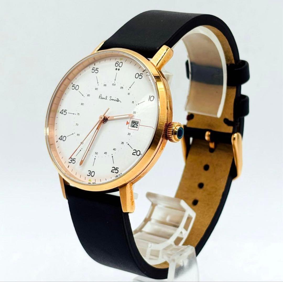 【美品】Paul Smith 1007 腕時計 ホワイト ブラック ポールスミス