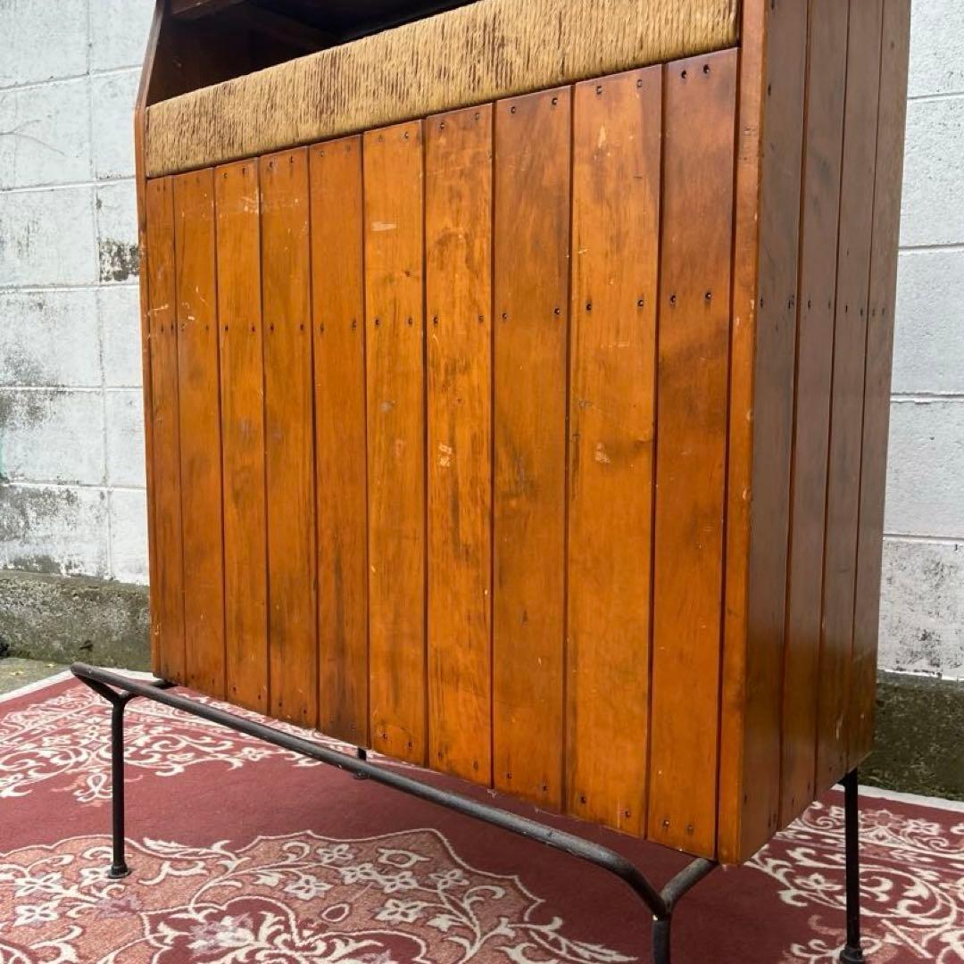 50s60sビンテージ品◾️鉄アイアンベース カウンターテーブル 古家具