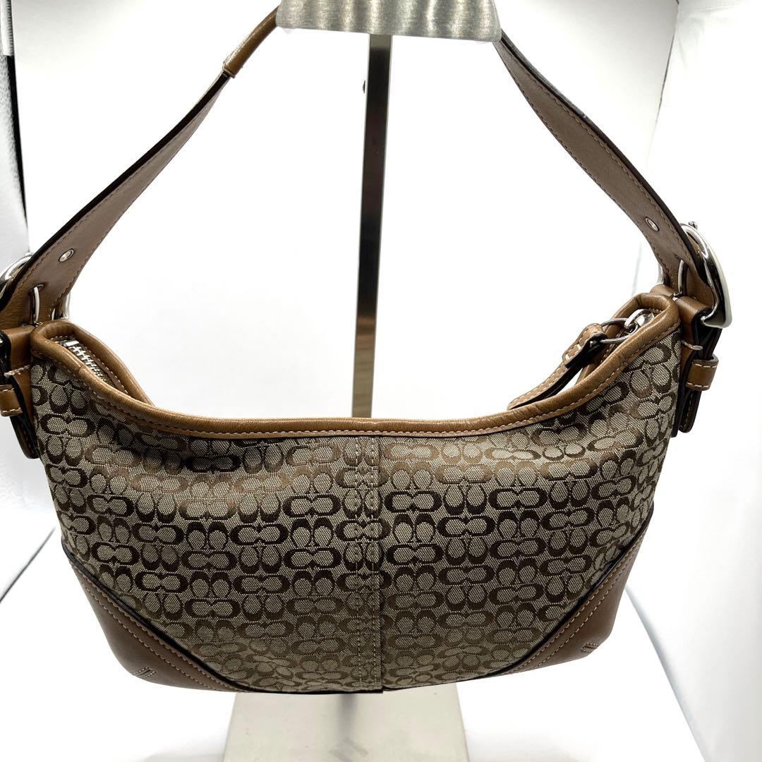美品コーチ ミニ ホーボー ハンドバッグ シグネチャー Small Hobo