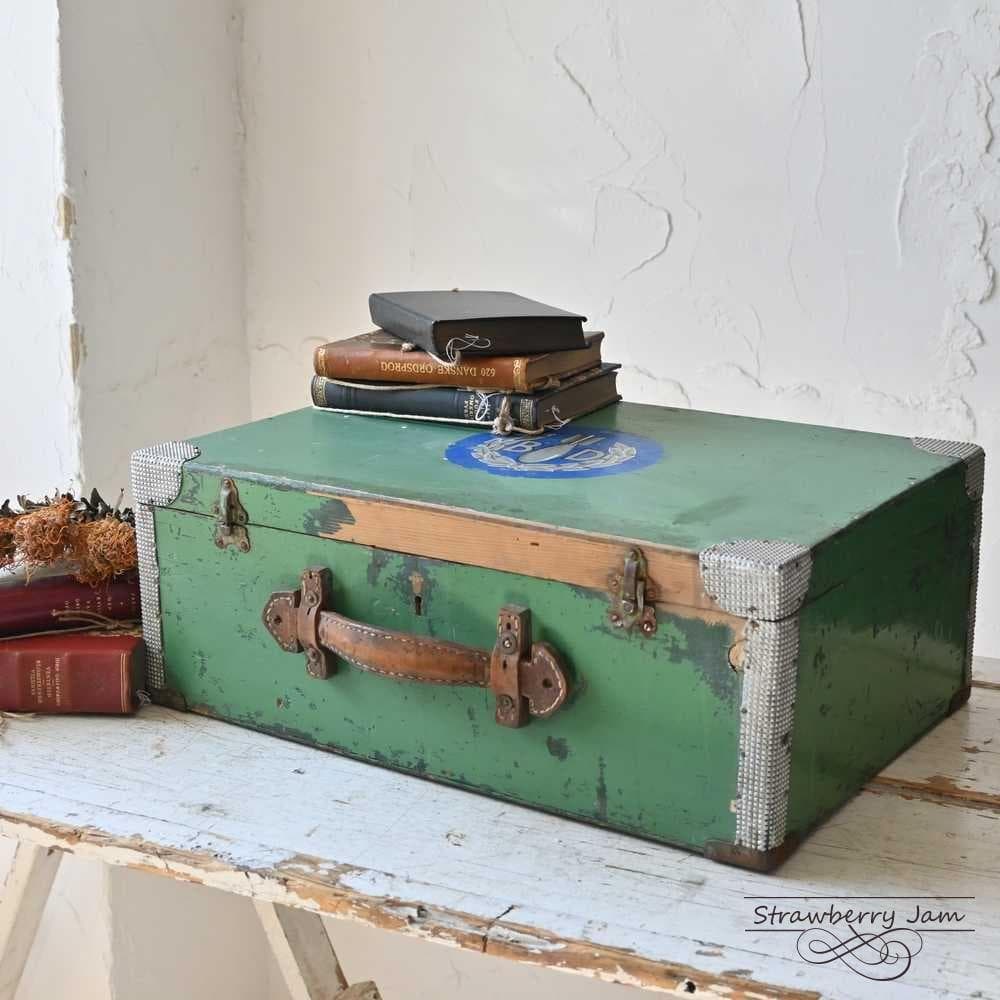 L3612-33 英国アンティーク トランク レザー 収納 かばん イギリス軍 L3612-33 英国アンティーク トランク レザー 収納 かばん イギリス軍