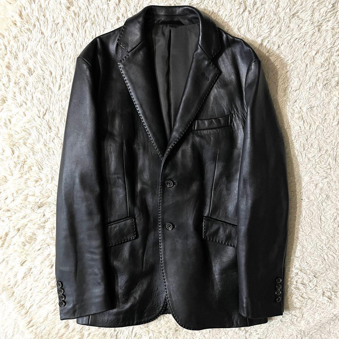 極美品 L MEN'S BIGI メンズビギ レザージャケット ラムレザー