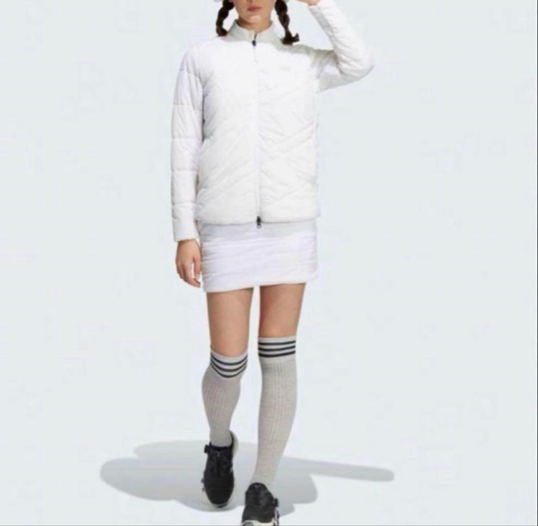 新品✨アディダスゴルフ　現行　長袖中わたジャケット　スカート ネイビー　S