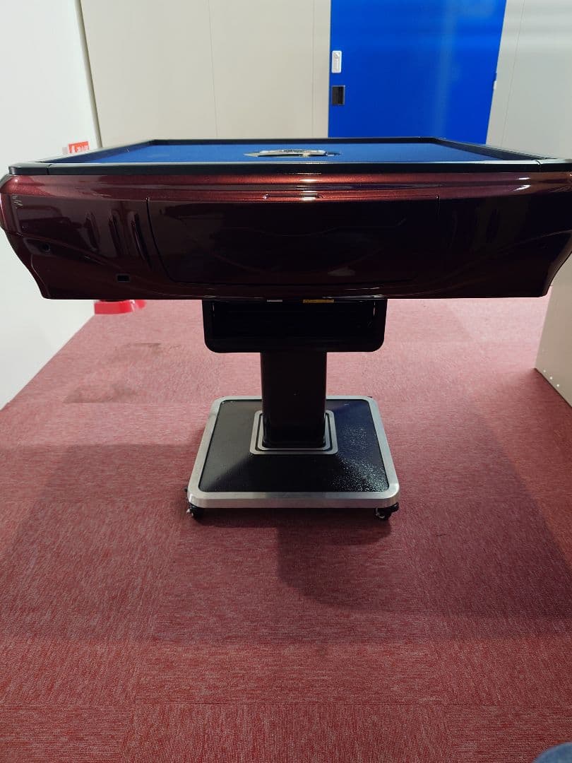 全自動麻雀テーブル 青 ベルベットカバー＋サイドテーブル付き