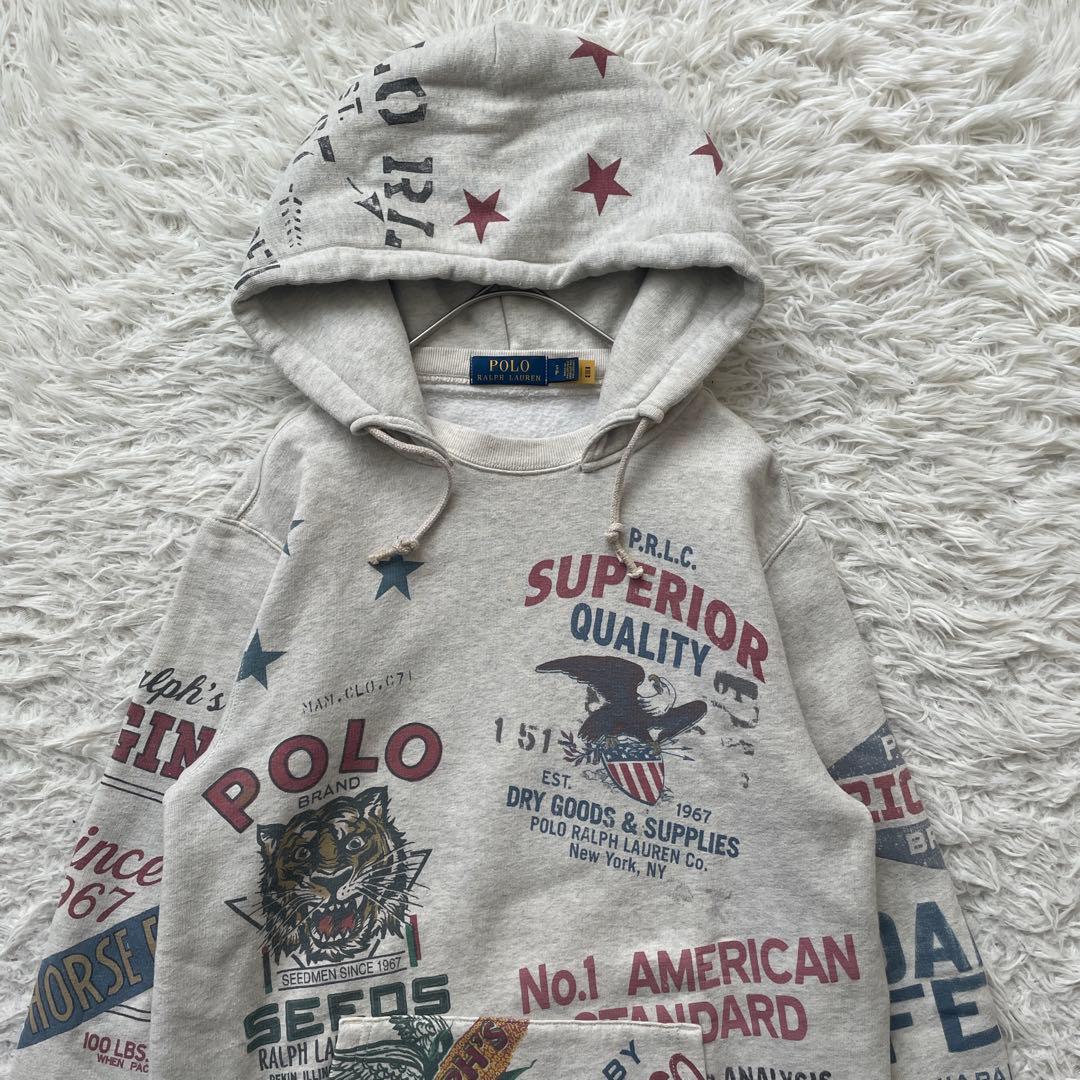 POLO RALPH LAUREN 総柄　プルオーバー　パーカー　スエット