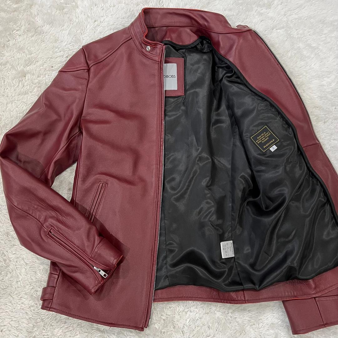 極美品バッファローボブズシングルシープレザーライダースレザージャケット