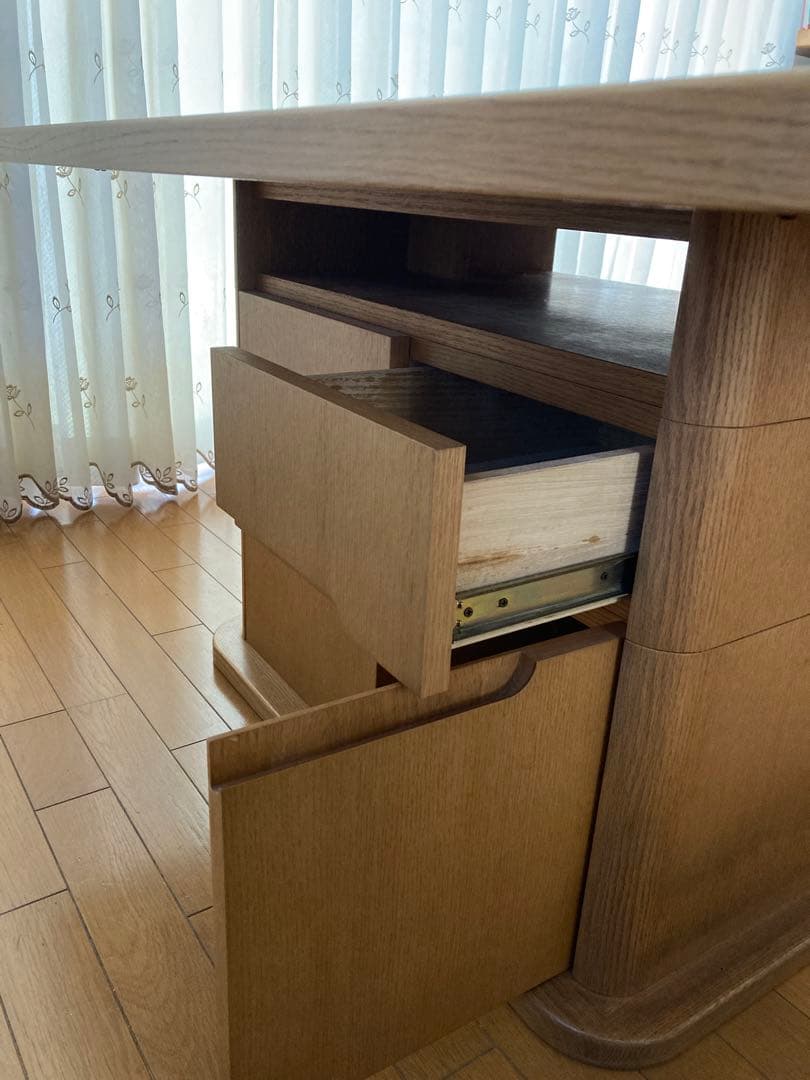 6月までシラカワ ダイニングテーブル たっぷり収納付き 飛騨家具 無垢オークナラ