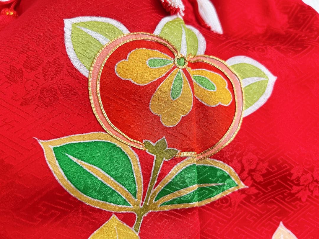 【10日まで値引き中】七五三 3歳着物 被布セット 正絹 手描き ピンク【美品】