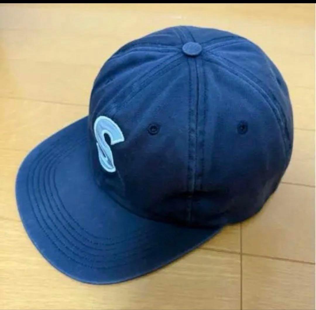 SUPREME ネイビー Sロゴキャップ - メルカリ