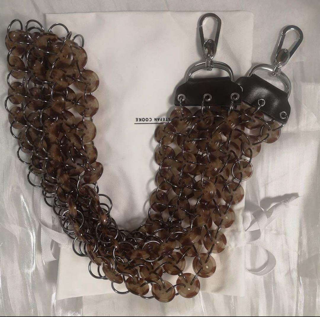 値下げ可 希少！！ ボタンストラップ バッグ　チェーン