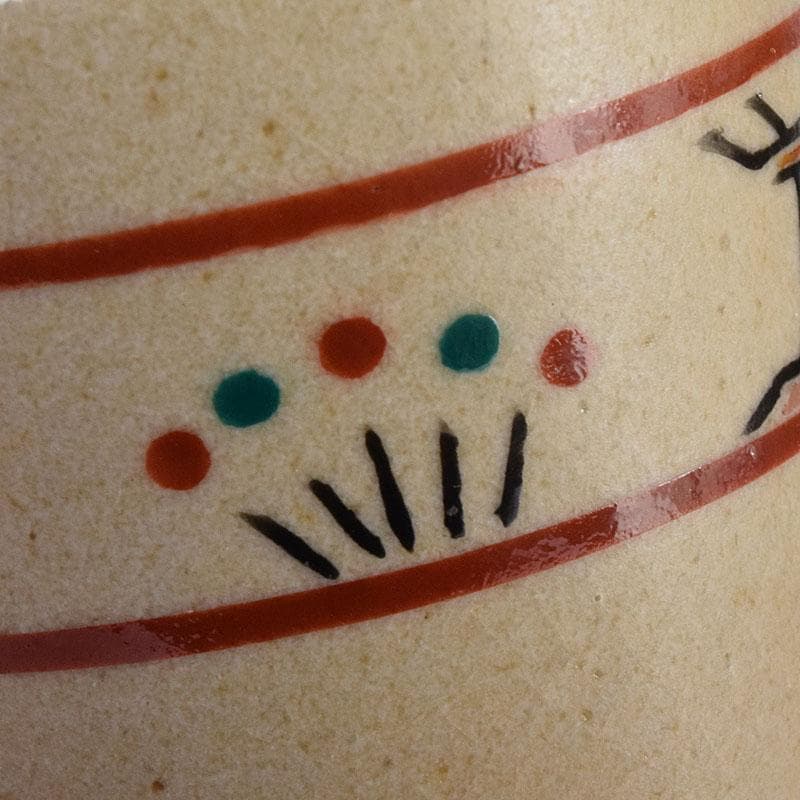 茶道具　赤膚焼　赤膚山元窯　七代　古瀬堯三昨　奈良絵　蓋置　共布共箱　V8206