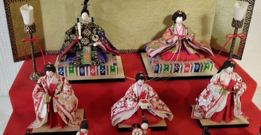 「職人技 」和紙製 雛人形　五段飾り　千代紙　コンパクト　雛飾り ひな祭り
