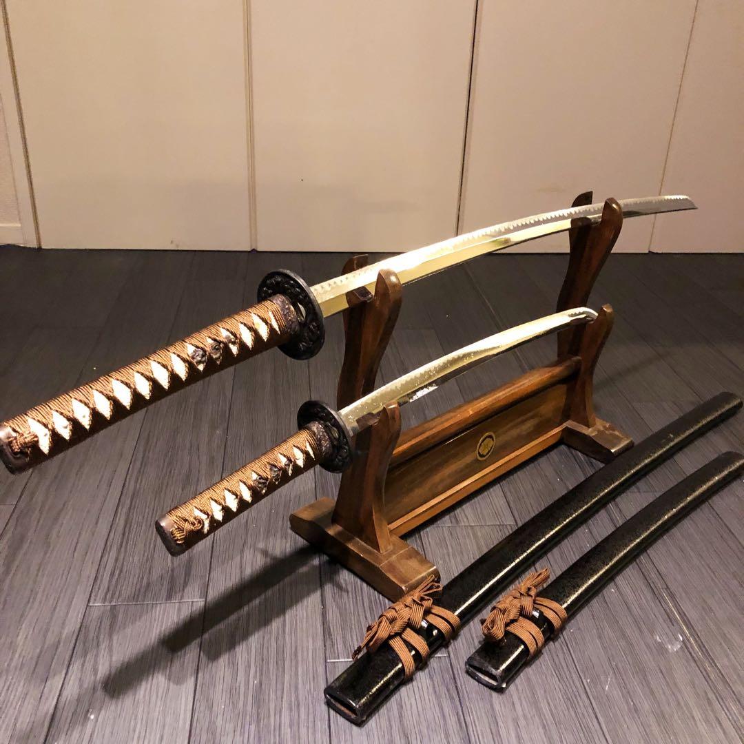 本格模造刀　居合刀　 セット　太刀　脇差　大小セット　茶拵え