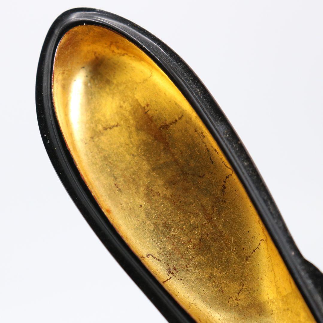 畦地粒俵作 乾漆 長茄子香合 茶道具 共箱共布　rC794　N4