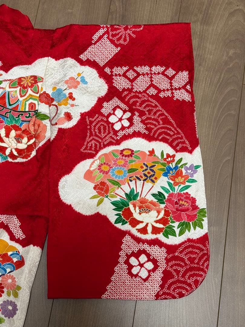 3歳着物　七五三　正絹　絞り　お着物　長襦袢　セット