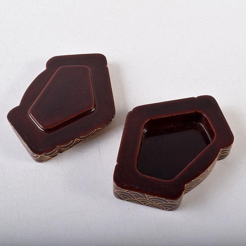 茶道具　多田桂寛作　青海波　結文香合　共布共箱　V　8114