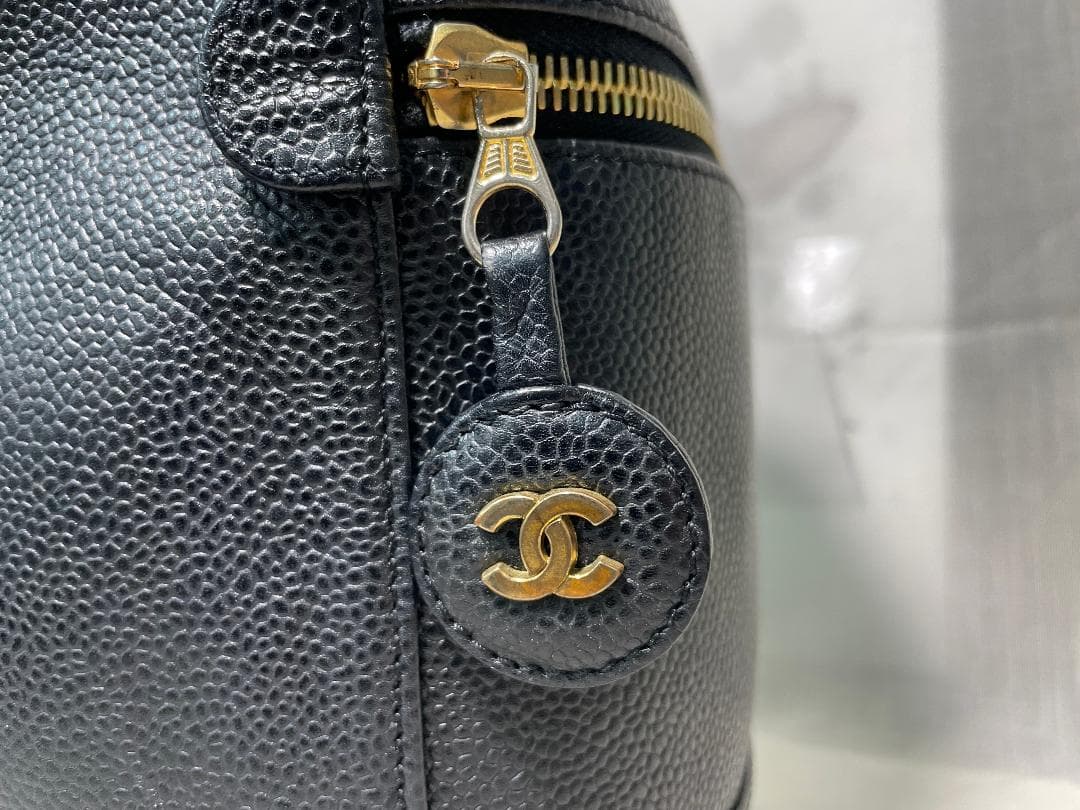 CHANEL　シャネル キャビアスキン ココマーク バニティ ヴァニティ　92