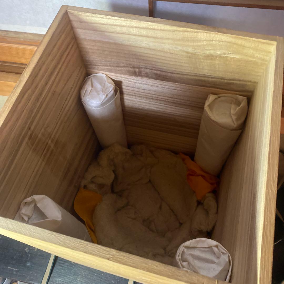 中国　古玩　青磁花瓶　【桐箱付】36cm18cm