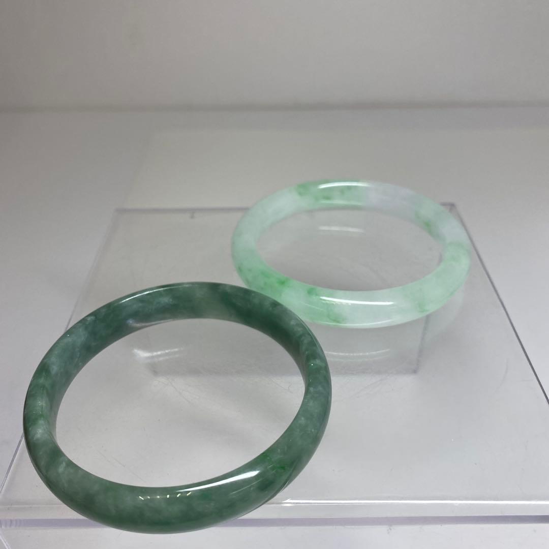本翡翠　バングル2点　79g トヒチ　東さ7-0331☆2F