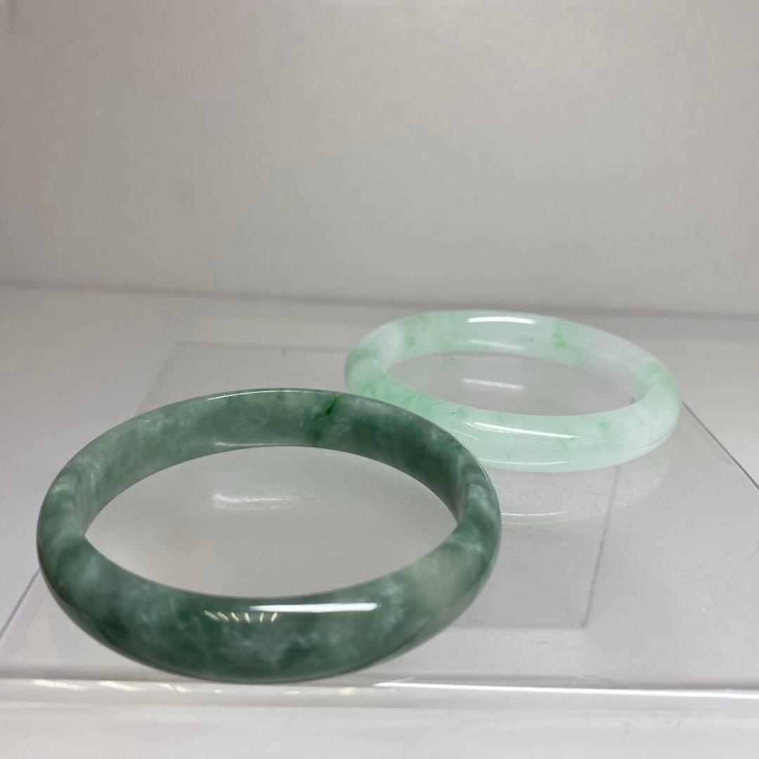 本翡翠　バングル2点　79g トヒチ　東さ7-0331☆2F