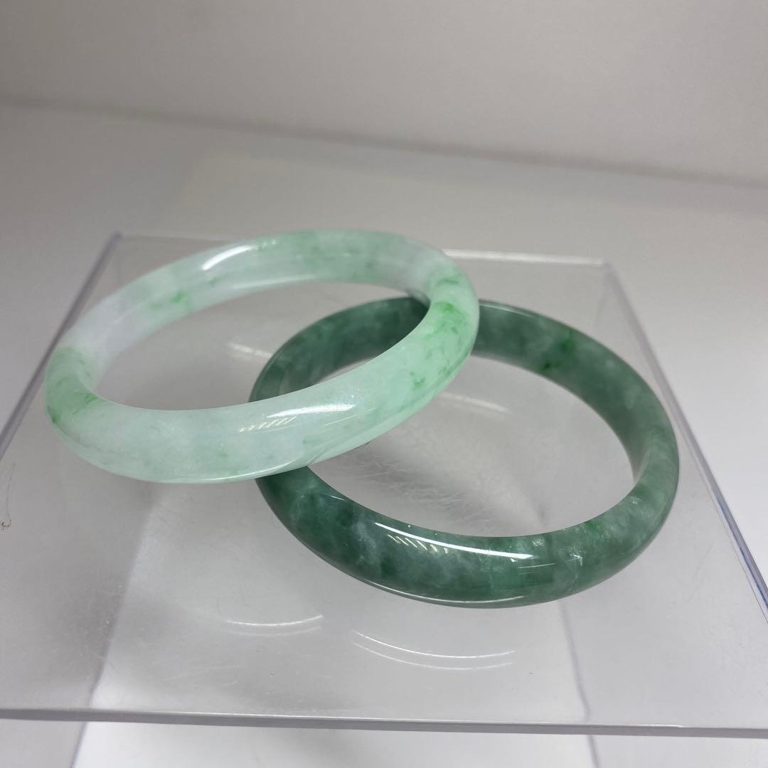 本翡翠　バングル2点　79g トヒチ　東さ7-0331☆2F