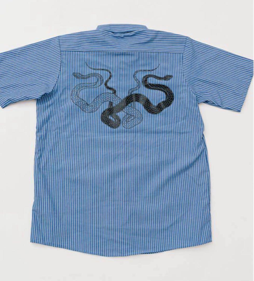 早い者勝ち】knosis ストライプ ワークシャツ 青 XL 新品未使用