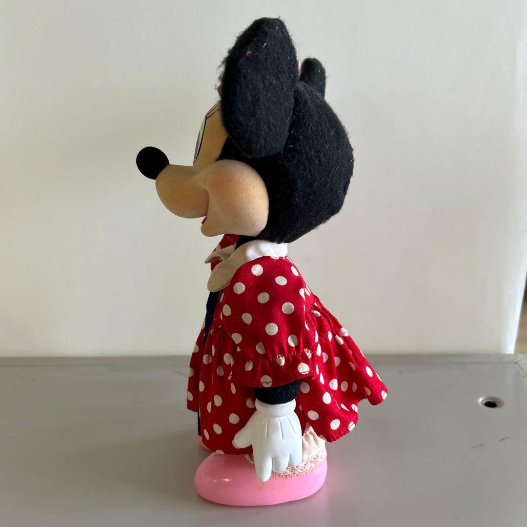 当時物 レア サンキョー ミニーマウス 首振り オルゴール 人形 ドール