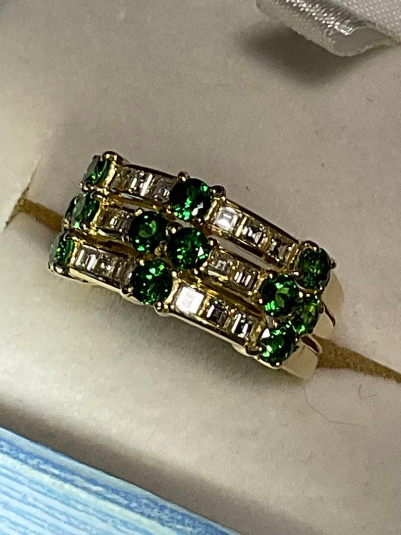 k18グリーンガーネットダイヤモンドリング