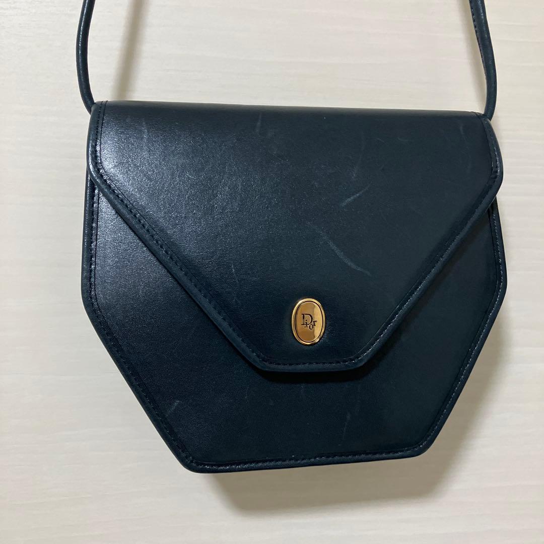 クリスチャンディオール ショルダーバッグ ネイビー ヴィンテージ レトロ