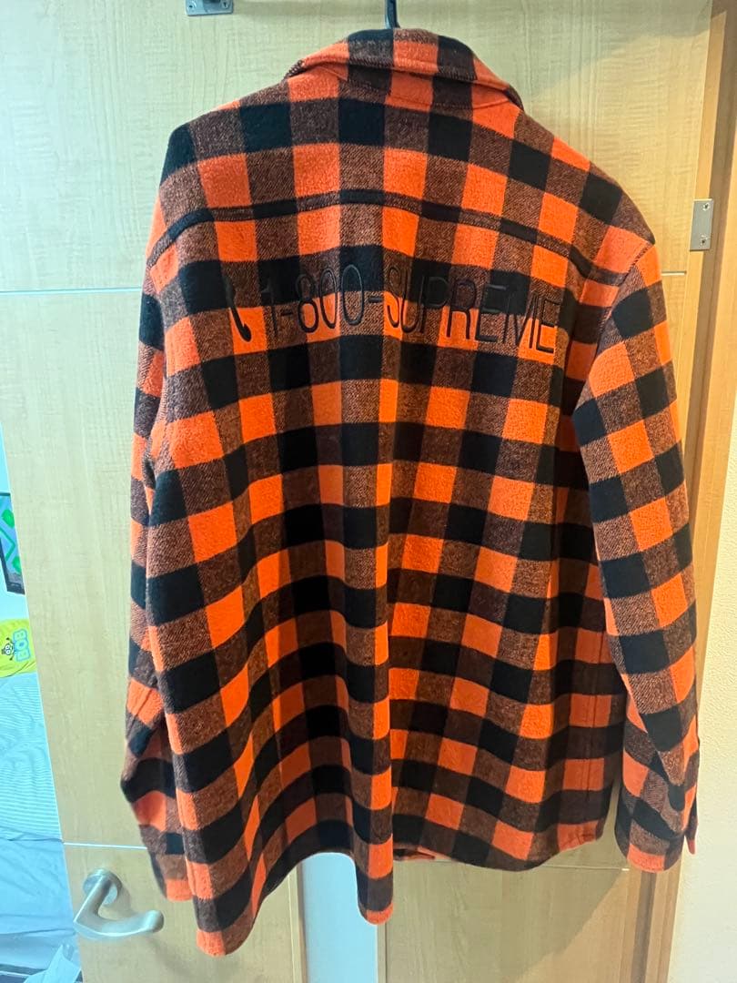 Supreme オレンジ・黒チェック L