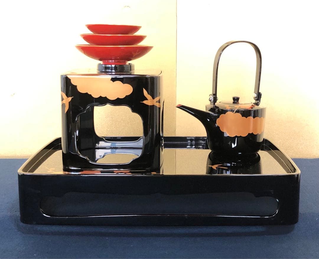 《レ》輪島塗 蒔絵付 屠蘇器 漆光堂造 木製漆器 共箱 251110う5