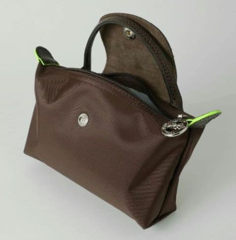 LONGCHAMP / ロンシャン ルプリアージュグリーン ハンドル付きポーチ