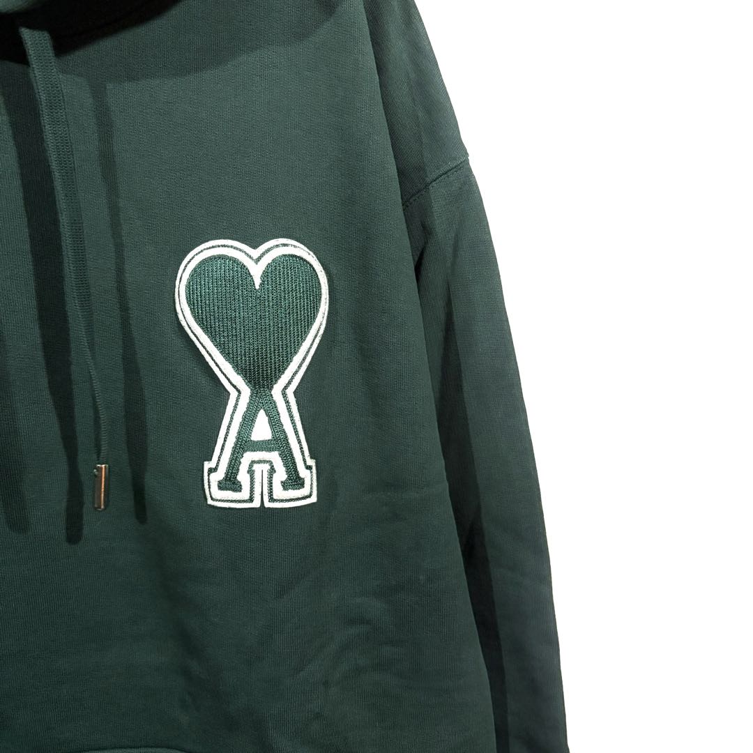 ami paris / プルオーバーフーディー / デカロゴ / グリーン